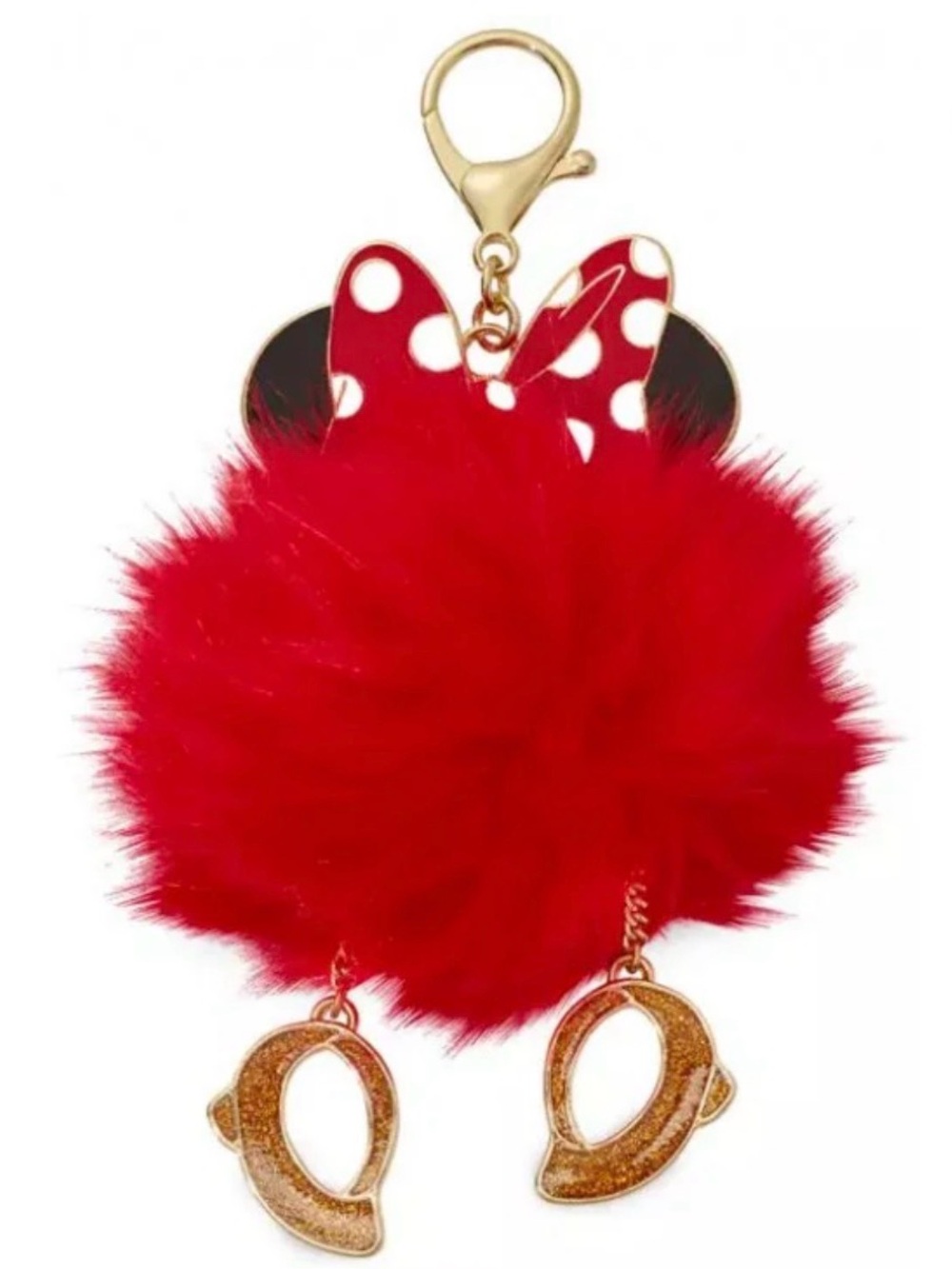 New Disney Minnie Mouse Pom Pom Flair Bag Charm